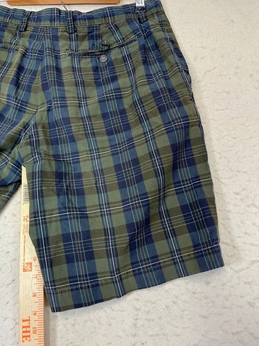 Banana Republic Mens 32 Shorts Blue Green Plaid 100% Cotton - Picture 5 of 9