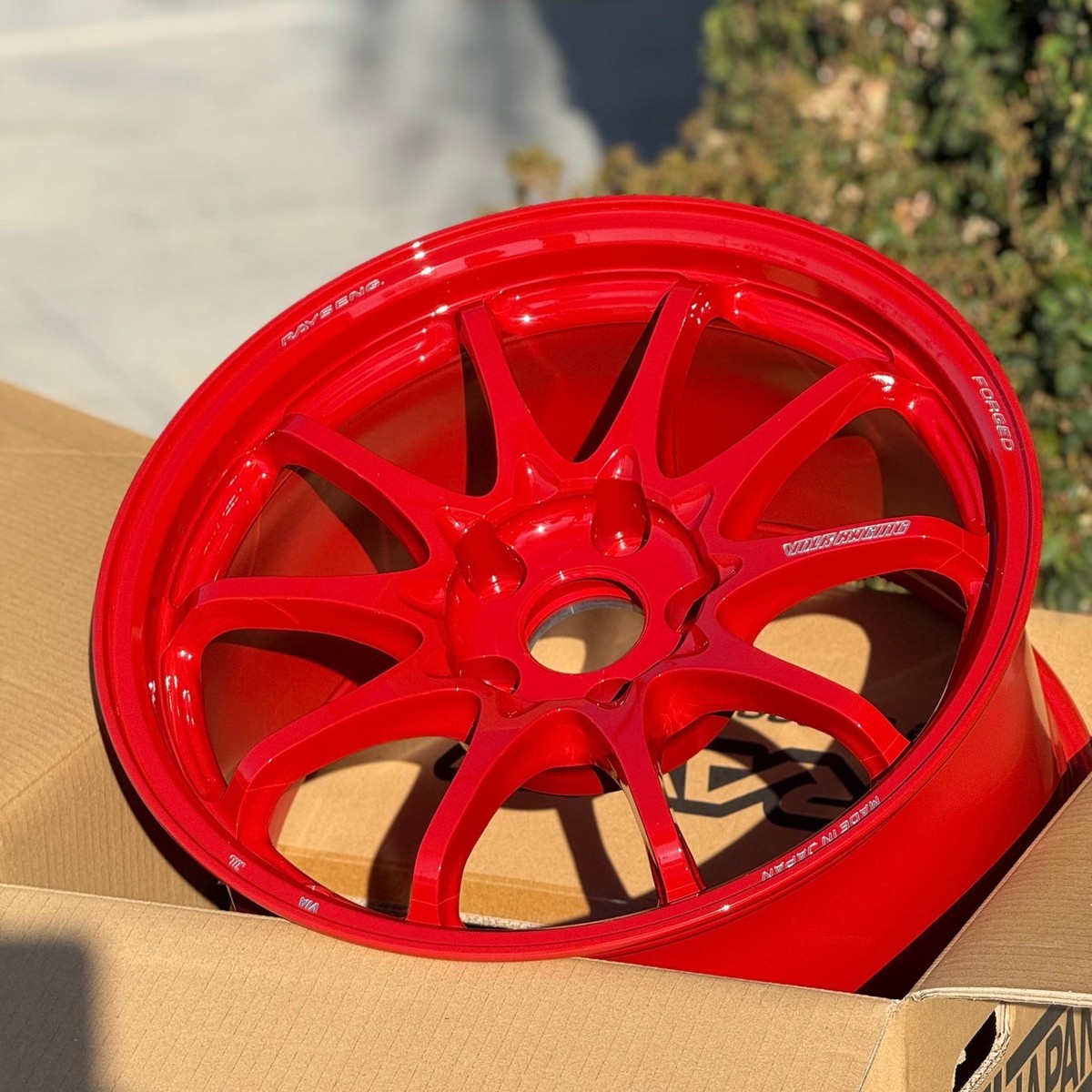 set of 4) Volk Racing CE28N-Plus 17x10 +44 5x114.3 Red Wheels | eBay