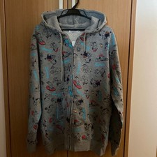 Snoopy Sports Pattern Hoodie Gray Size LL Casual Outdoor Wear