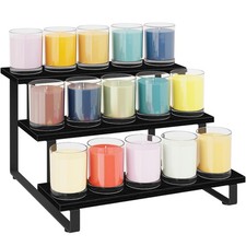 3 Tier Wooden Display Riser Stand, Portable Products Display Shelf, 3 Step St...