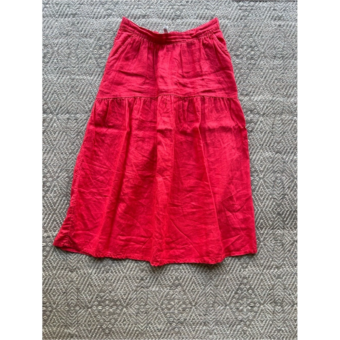 Joie Linen Midi Skirt Blood Orange Womens Medium 100% Linen
Opens in a new window or tab