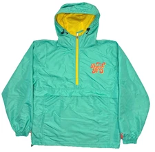 Dutch Bros Coffee Windbreaker Jacket Adult Size Medium Mint Green Quarter Zip