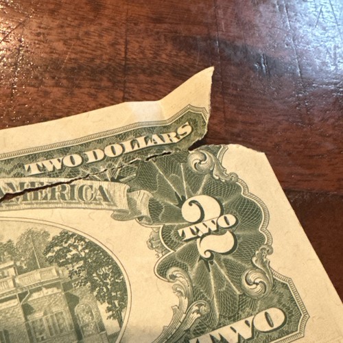 1963 Circulated Two Dollar Bill $2 Note Red Seal Old Paper Fancy A09883559A - Picture 5 of 8