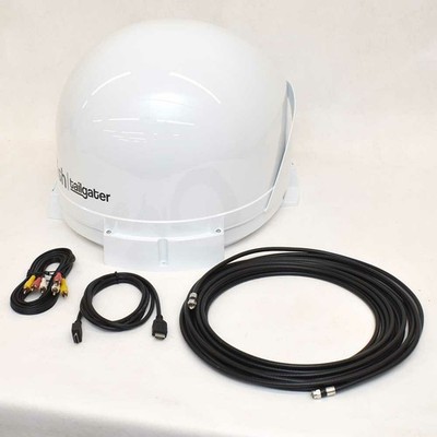 King DISH Tailgater 4 HDTV Satellite Antenna White Portable RV DT4400
