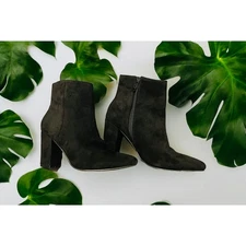 NEW Women's Ankle Boots Black Chunky High Heel Shoes Side Zipper Size US 6