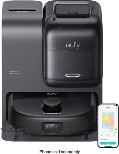eufy - Robot Vacuum Omni E28 and Roller Mop with Faster Self-Cleaning, Detang...