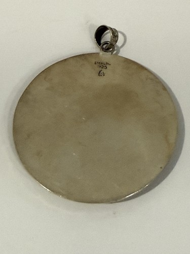 Huge Sterling Silver Taxco Mexico Mayan Calendar Necklace Vintage Jewelry 59g - Picture 7 of 11