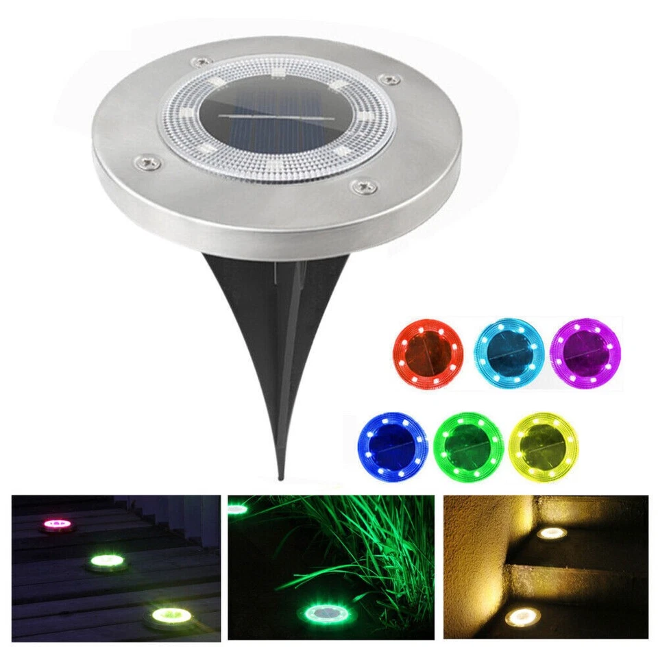 LED Solarlampe Solarleuchte Bodenstrahler Bodeneinbau Leds Außen Gartenstrahler - Bild 2 von 4