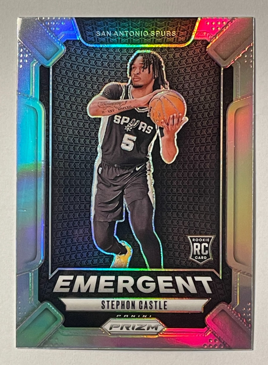 Stephon Castle - 2024-25 Panini Prizm #29 Emergent Silver Rookie RC - Spurs