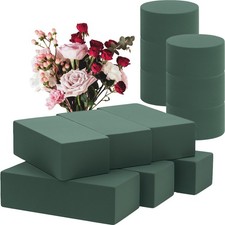 Green Wet Dry Floral Foam Blocks And Round Bricks for Flowers 12 Pcs Set Box