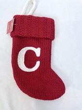 New Wondershop Red Mini 8 Christmas Knit Stocking Initial Letter C