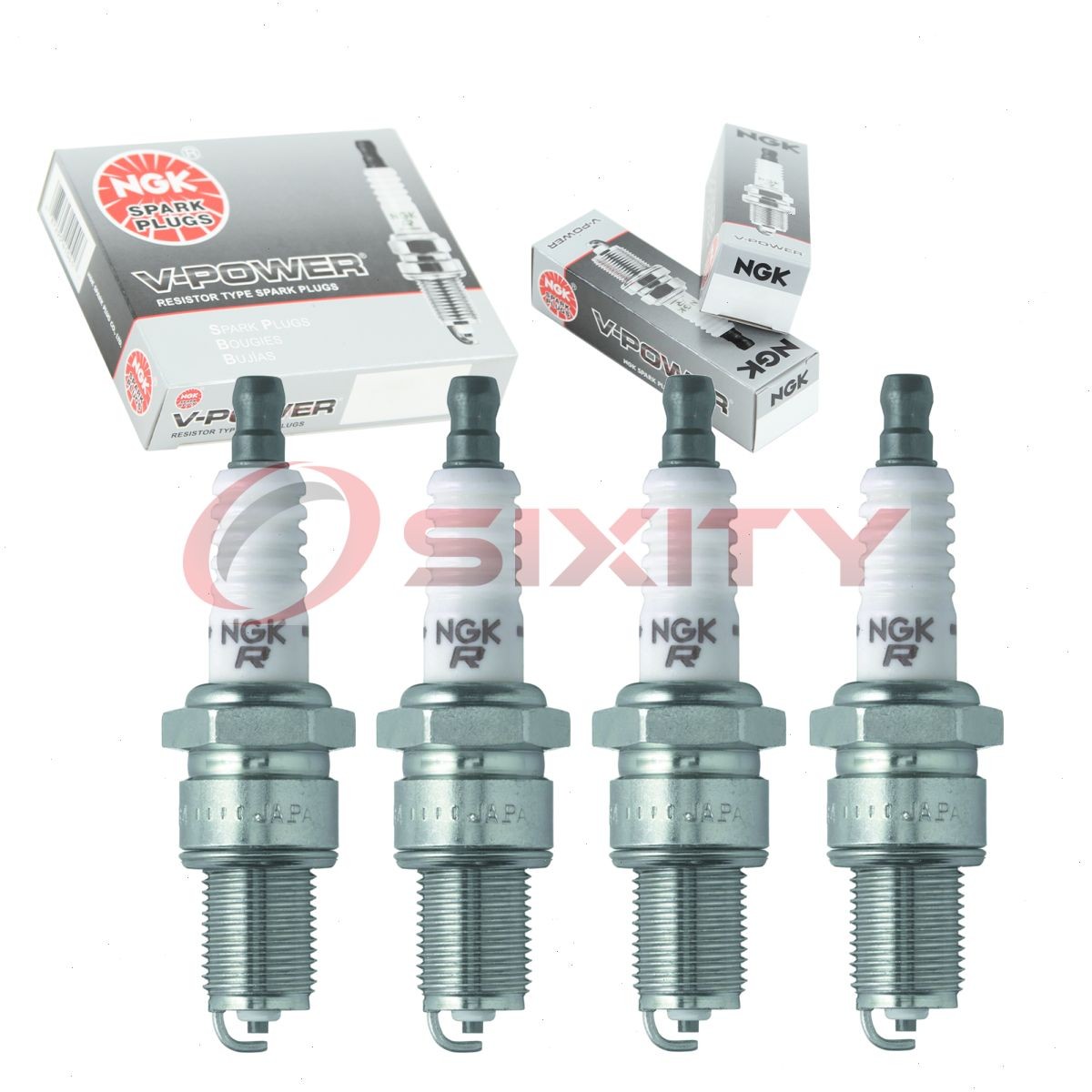 4 pcs NGK V-Power Spark Plugs for 1983-1984 Toyota Starlet 1.3L L4 - Engine tm