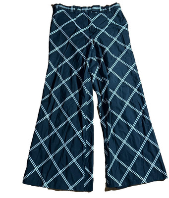 VTG Gianfranco Ferre Trousers Womens Size 6 Black Plaid Pants Flared Italy 90s