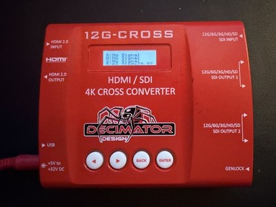 Decimator Design 12G-CROSS HDMI SDI 4K Cross Converter w/ Original Power Supply