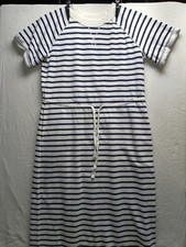 Old Navy Women's Waist-Defined Blue/White Striped French Midi Dress Size XS