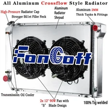 3 Row Radiator +Shroud Fan For 1980-84 Ford F100 F150 F250 F350 Bronco 5.8L 7.5L