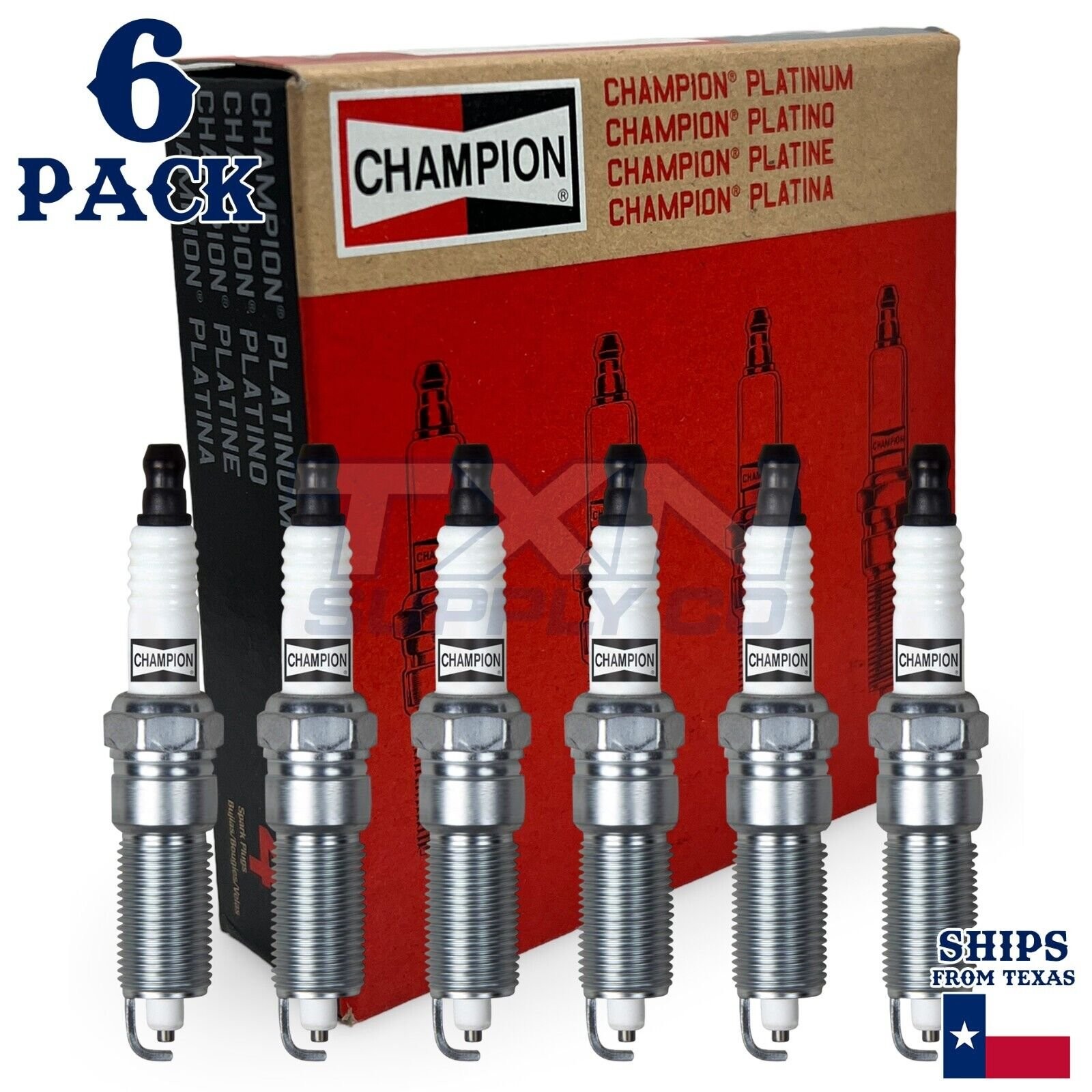 6 Pack Spark Plugs Champion Platinum Set For 2007-2011 Jeep Wrangler V6-3.8L