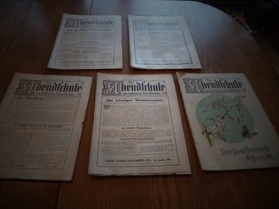 5 issues 1908 German DIE ABENDSCHULE illustrated family Magazine St. Louis ads