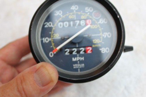 Rare Veglia Borletti Speedo Speedometer 0-80MPH Trip Meter Light Italy WORKS - Bild 8 von 12
