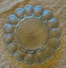 Indiana Clear Glass Hobnail Deviled Egg Plate 11" Round Scalloped VINTAGE! NR! — photo 2