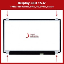 Display LED 15,6" (1920x1080) FHD 30 Pin DX (LUCIDO) per Asus X555LJ X554L