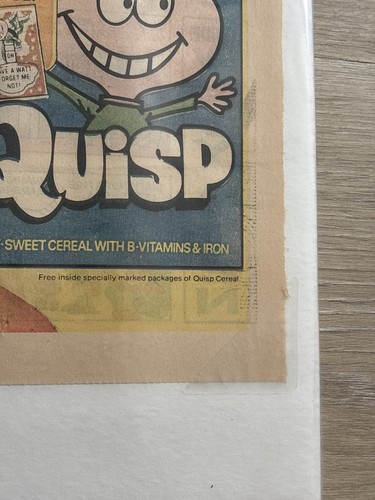 Vintage Quisp Cereal Newspaper Ad Quaker Premium Glow in Dark Light Switch Cover - Imagen 4 de 10