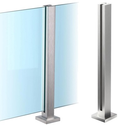 Edelstahl Glasgeländer Pfosten 60cm mit Einsteckende Veranda Terrasse Treppe