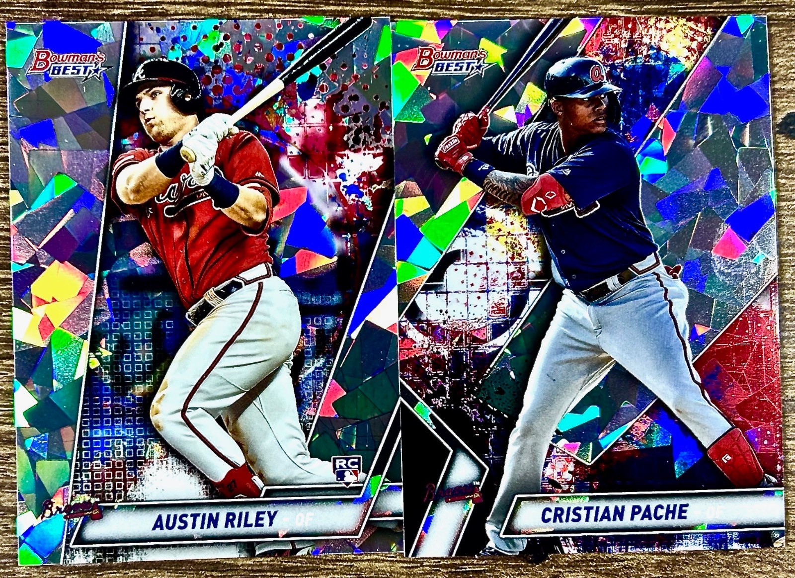 2019 Bowman's Best Atomic Refractor, RC Austin Riley #4, Cristian Pache # TP-5