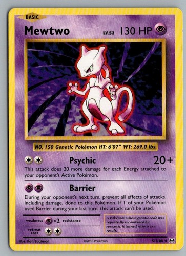 Mewtwo 51/108 Rare Evolutions Pokemon Lightly Played