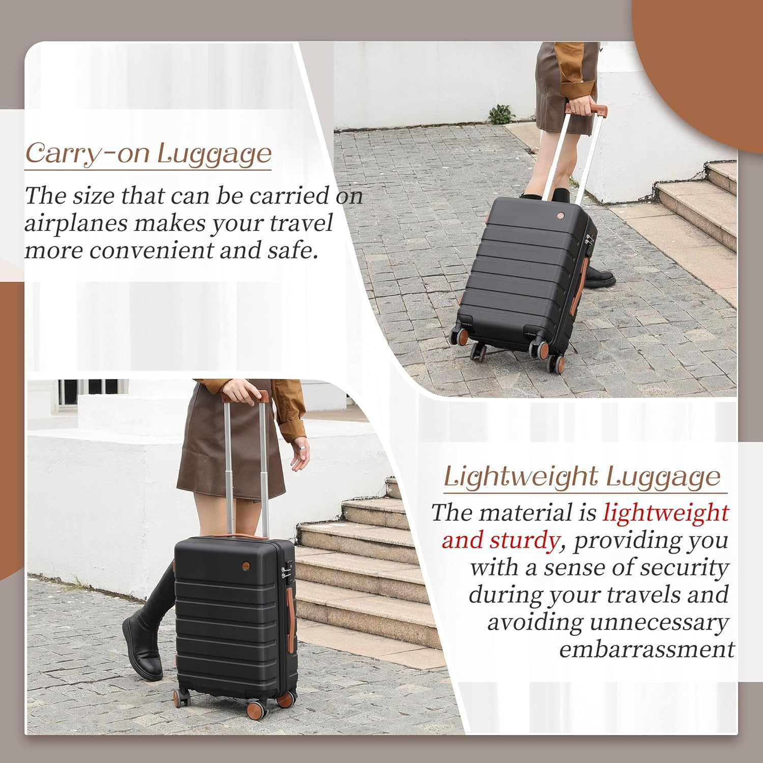 Green 3-Piece Hardshell Luggage Set with Spinner Wheels for Easy Travel
