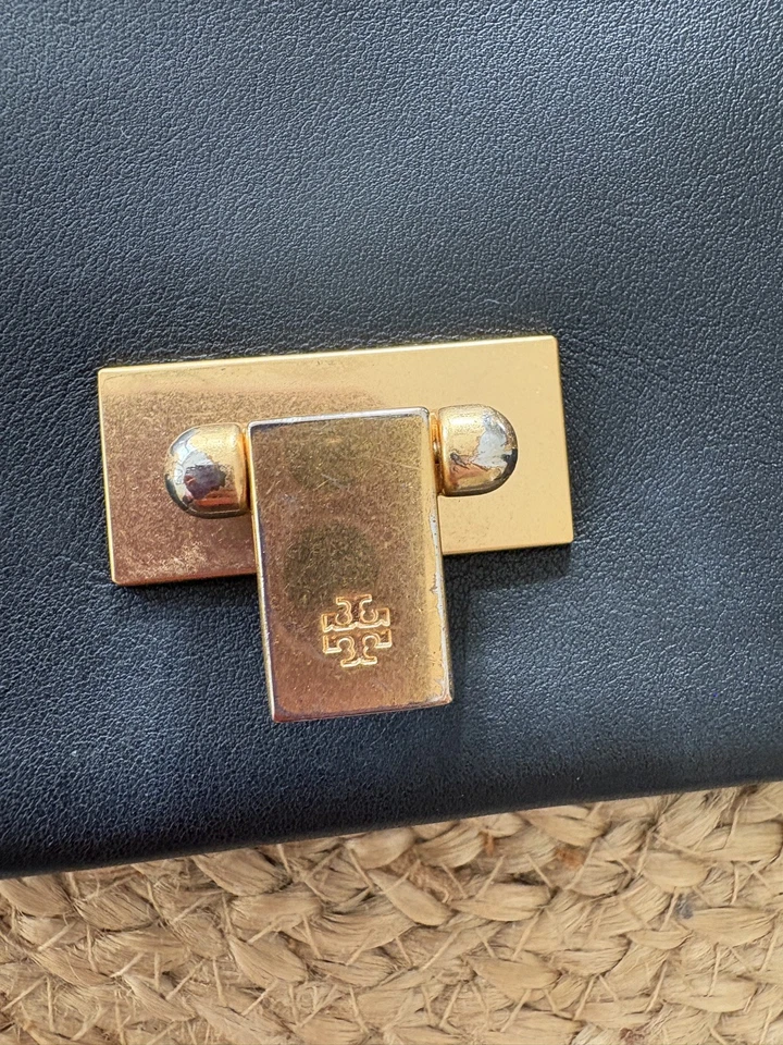 Tory Burch Carmen Mini Crossbody Bag Black Leather Gold Hardware - Image 4 of 4