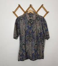 Vintage Button Shirt Hawaiian Mid Century Modern Medium