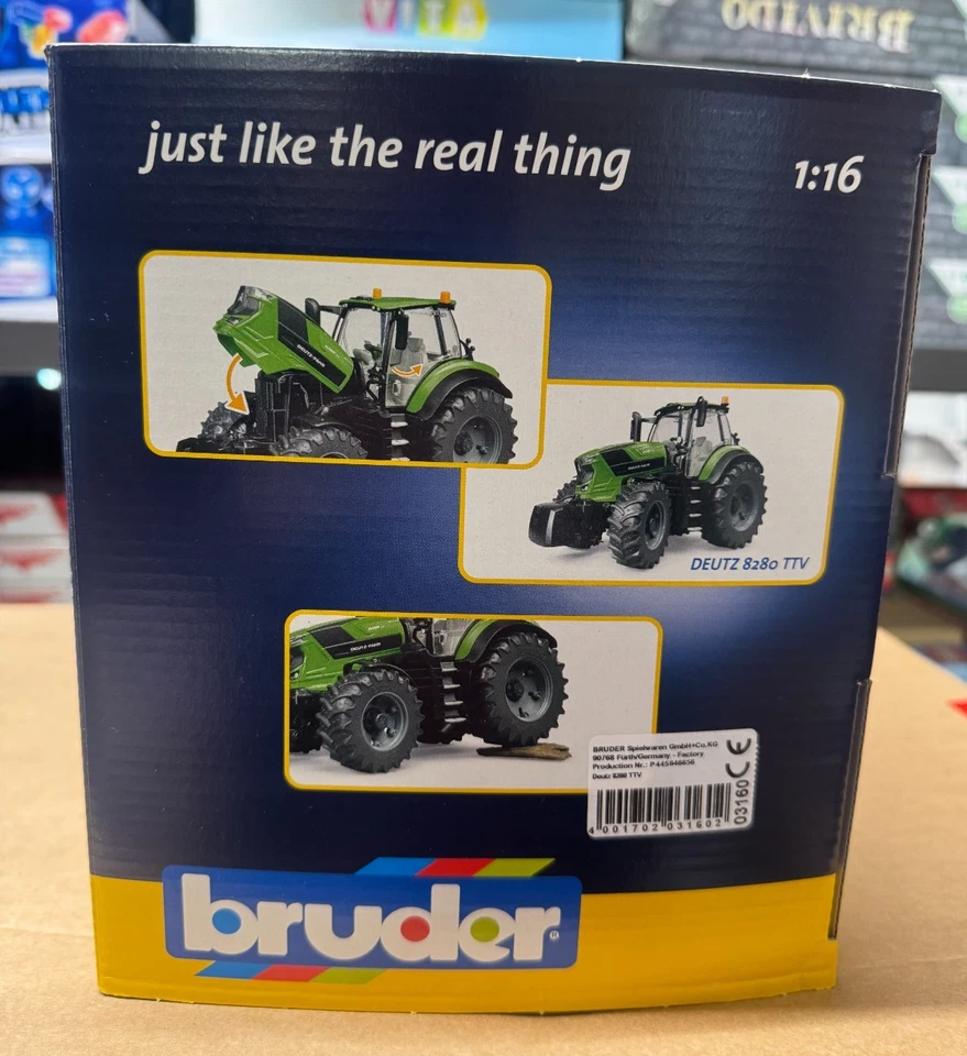 BRUDER 03160- scala 1:16 - TRATTORE DEUTZ-FAHR 8280 TTV - NUOVO - SIGILLATO - Immagine 4 di 4