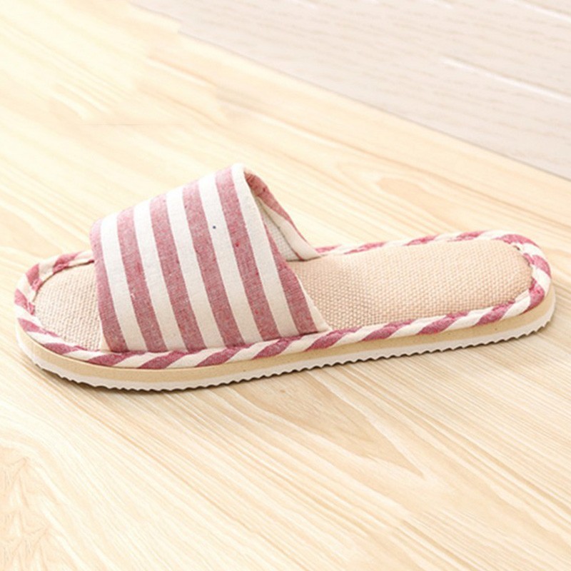 SAOLA Scarpe Ciabatte Lino e Cotone Righe Antiscivolo Antiscivolo Interno Suola Morbida
