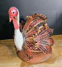 Metal TURKEY Candle Holder And Decoration, THANKSGIVING
