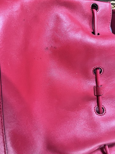 Ralph Lauren Andie Red Leather Bucket Bag - Large Drawstring Handbag - Picture 9 of 14
