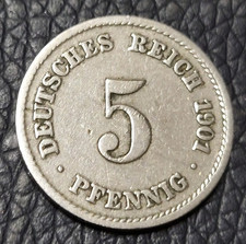 1901 Germany 5 Pfennig Coin
