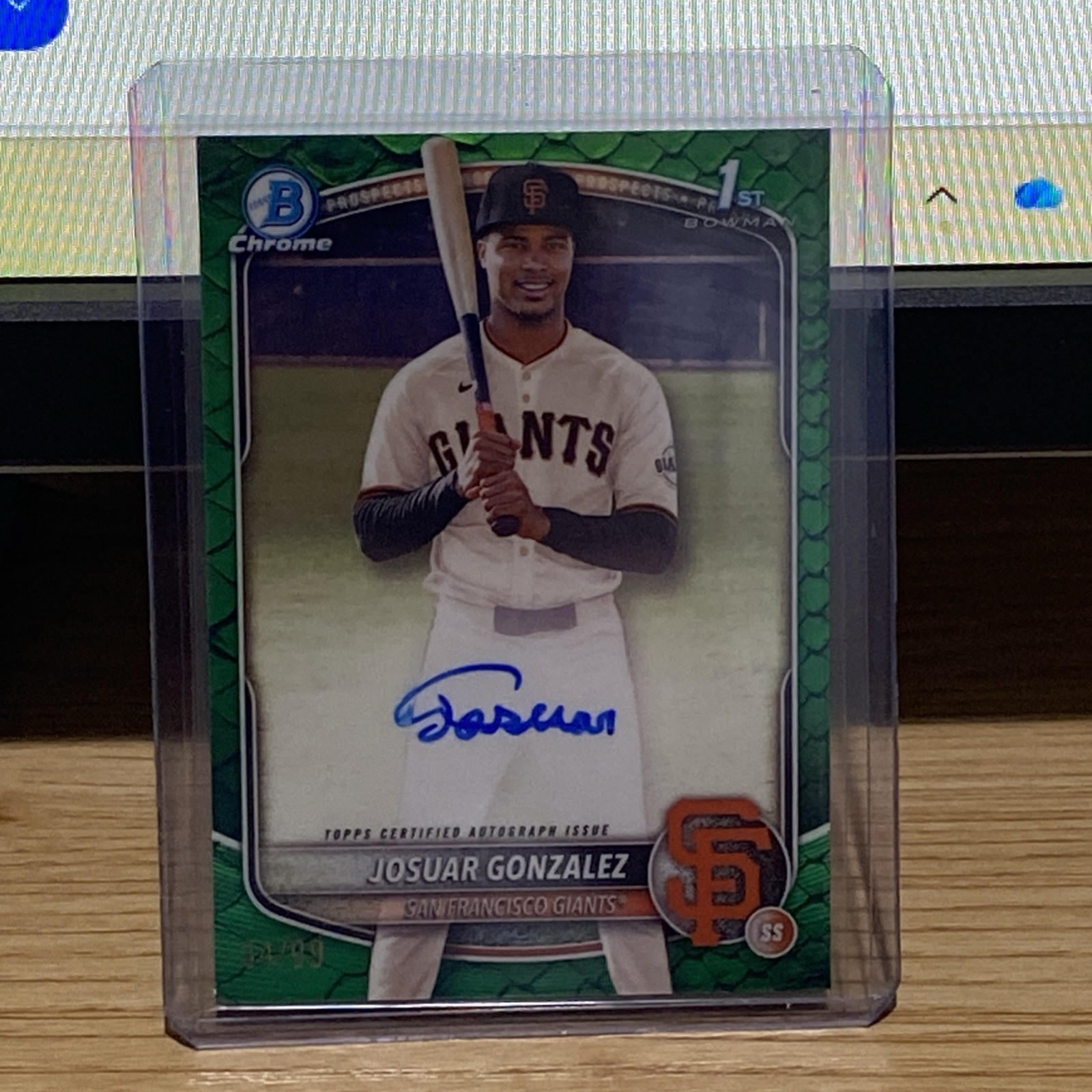 2025 Bowman Chrome - Auto Josuar Gonzalez #CPA-JD Green Reptilian Refractor /99
