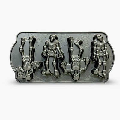 Nordic Ware Skeleton Cakelet Pan Halloween Baking Mold Cast Aluminum USA