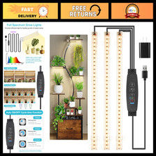 10.2" LED Grow Light Strips for Indoor Plants, Full Spectrum 3000K, Timer  Dimm