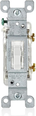 15-Amp Toggle LED Illuminated Single-Pole Switch, L1461-2W, White