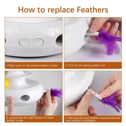 Teaser Elettrico 3 in1 Automatico Pet Cat Farfalla Rotante Interattiva Giocattolo Divertente - Foto 7 di 9