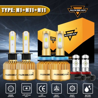 For Ford Focus 2012-2018 AUXBEAM H1+H11+H11 LED Headlight Hi/Lo+Fog Light Kit 6x
