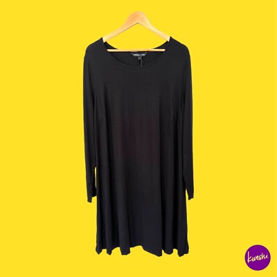 CAPSULE Women's Long Sleeve Tunic Dress, Black, UK 22 EU 50 US 18  UK