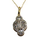 New 14k yellow gold .18ct diamond aquamarine gemstone pendant necklace 2g 18" — photo 1