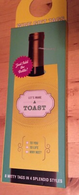 NEU UND VERPACKT Neu Knock Knock Wein Geschenkanhänger - Let's Make A Toast - 8 witzige Etiketten