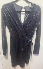 Privy faux wrap crushed velvet dress, NWT, size L