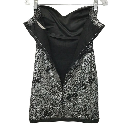 Trac Dress Womens Small Black Silver Strapless Sweetheart Neckline - Picture 5 of 7