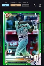 Topps Bunt Bowman 21 1st Edition 1st Bowman Green Base Adinso Reyes SR Digital