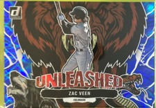 2023 Panini Donruss Zac Veen Unleashed Blue /249 #U3 Colorado Rockies